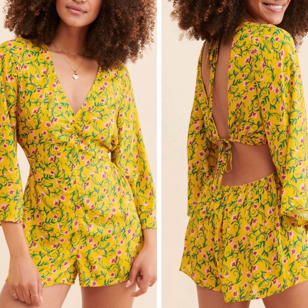 Anthropologie The Magnolia Floral Romper, Size XXS
